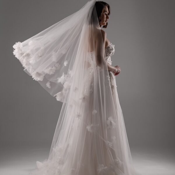 Peony 3D flowers veil Peony 3D flowers veil